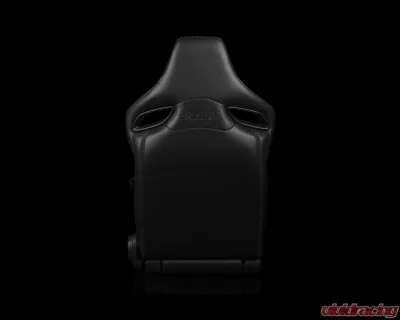 Braum Racing Orue-S Series Sport Reclinable Seats (Pair) - Black Leatherette|Honeycomb Alcantara w/ Orange Stitching - BRR6S-HXOS