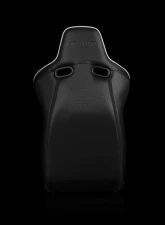 Braum Racing Venom-X Series Fixed Back Bucket Seat (Each) - Black Diamond Leatherette w/ White Trim                                     - BRR7-BDWS - Image 4