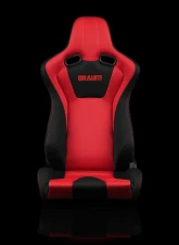 Braum Racing Venom Series Sport Seats (Pair) - Black|Red Cloth w/ Red Stitching                                     - BRR7-BKRD - Image 2