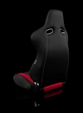 Braum Racing Venom Series Sport Seats (Pair) - Black|Red Cloth w/ Red Stitching                                     - BRR7-BKRD - Image 3