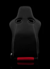 Braum Racing Venom Series Sport Seats (Pair) - Black|Red Cloth w/ Red Stitching                                     - BRR7-BKRD - Image 4