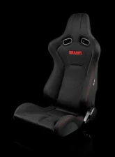 Braum Racing Venom Series Sport Seats (Pair) - Black Cloth w/ Red Stitching                                     - BRR7-BKRS - Image 5