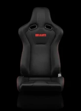 Braum Racing Venom Series Sport Seats (Pair) - Black Cloth w/ Red Stitching                                     - BRR7-BKRS - Image 2