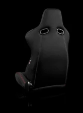 Braum Racing Venom Series Sport Seats (Pair) - Black Cloth w/ Red Stitching                                     - BRR7-BKRS - Image 3