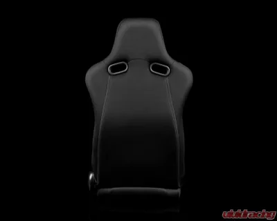 Braum Racing Venom Series Sport Seats (Pair) - Black Cloth w/ Red Stitching - BRR7-BKRS
