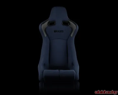 Braum Racing Venom-R Series Fixed Back Bucket Seat (Each) - Blue Cloth|Carbon Fiber - BRR7-BUFB