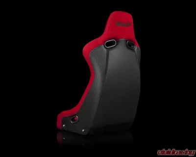Braum Racing Venom-R Series Fixed Back Bucket Seat (Each) - Red Cloth|Carbon Fiber - BRR7-RDFB