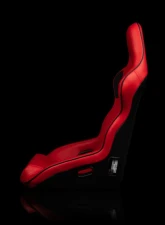 Braum Racing Falcon-X Series Fixed Back Racing Seat (Each) - Red Leatherette w/ Black Trim                                     - BRR8-RDBP - Image 3