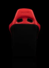 Braum Racing Falcon-X Series Fixed Back Racing Seat (Each) - Red Leatherette w/ Black Trim                                     - BRR8-RDBP - Image 4