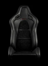 Braum Racing Falcon-S Composite FRP Reclining Seats (Pair) - Black Leatherette|Alcantara Inserts|CF Composite Honeycomb                                     - BRR9R-BACF - Image 2