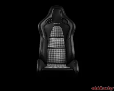 Braum Racing Falcon-S Composite FRP Reclining Seats (Pair) - Black Leatherette|Houndstooth Fabric|CF Composite Honeycomb - BRR9R-BHCF
