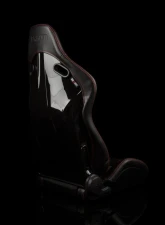 Braum Racing Falcon-S Composite FRP Reclining Seats (Pair) - Black Leatherette|Alcantara Inserts w/ Red Stitching                                     - BRR9R-BKRS - Image 3