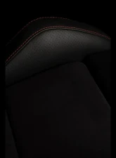 Braum Racing Falcon-S Composite FRP Reclining Seats (Pair) - Black Leatherette|Alcantara Inserts w/ Red Stitching                                     - BRR9R-BKRS - Image 6