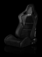 Braum Racing Falcon-S Composite FRP Reclining Seats (Pair) - Black Leatherette|Alcantara Inserts|Carbon Kevlar Composite                                     - BRR9R-BSCK - Image 5