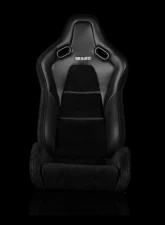 Braum Racing Falcon-S Composite FRP Reclining Seats (Pair) - Black Leatherette|Alcantara Inserts|Carbon Kevlar Composite                                     - BRR9R-BSCK - Image 2