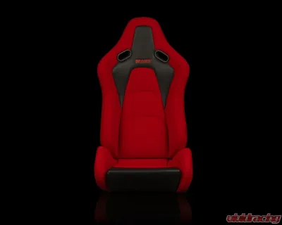 Braum Racing Falcon-S Composite FRP Reclining Seats (Pair) - Red Cloth w/ Black Stitching - BRR9R-RDJQ