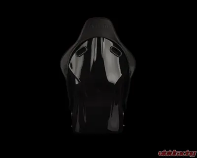 Braum Racing Falcon-S Series Fixed Back Bucket Seat (Each) - Black Leatherette|Alcantara Inserts w/ Red Stitching - BRR9S-BKRS