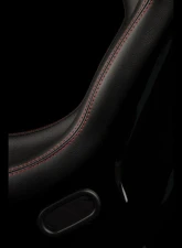 Braum Racing Falcon-S Series Fixed Back Bucket Seat (Each) - Black Leatherette|Alcantara Inserts w/ Red Stitching                                     - BRR9S-BKRS - Image 8
