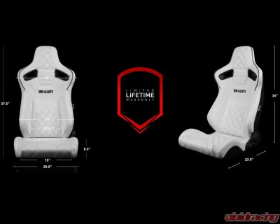 Braum Racing Elite-X Series Sport Seats (Pair) - Red Diamond w/ Black Trim - BRR1X-RDDBS