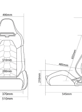 Braum Racing Viper-X Series Sport Seats (Pair) - Black Jacquard w/ White Piping                                     - BRR3-BFWP3 - Image 7