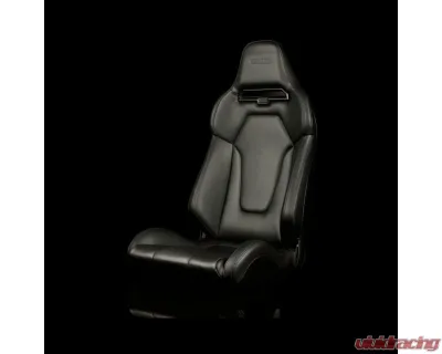Braum Black Leatherette Viper X Fixed Back Bucket Seat - BRR3-BKFB3
