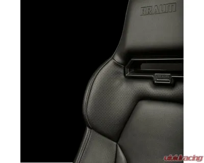 Braum Black Leatherette Viper X Fixed Back Bucket Seat - BRR3-BKFB3