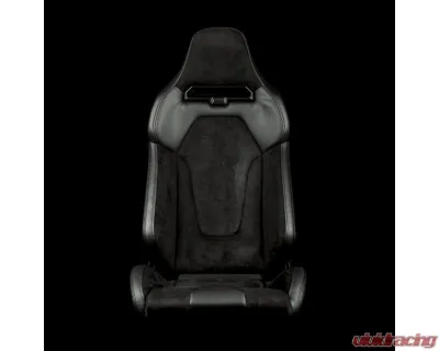 Braum Black Suede Viper X Fixed Back Bucket Seat - BRR3-BSFB3