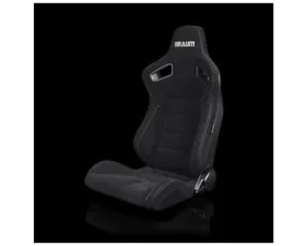 Braum Racing Elite Series Sport Reclinable Seats Black Jacquard|Grey Stitching (Pair)