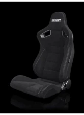 Braum Racing Elite Series Sport Reclinable Seats Black Jacquard|Grey Stitching (Pair)                                     - BRR1-BFGS - Image 4
