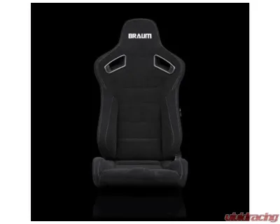 Braum Racing Elite Series Sport Reclinable Seats Black Jacquard|Grey Stitching (Pair) - BRR1-BFGS