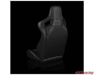 Braum Racing Elite Fixed Back Bucket Seat Black Leatherette (Each) - BRR1-BKFB