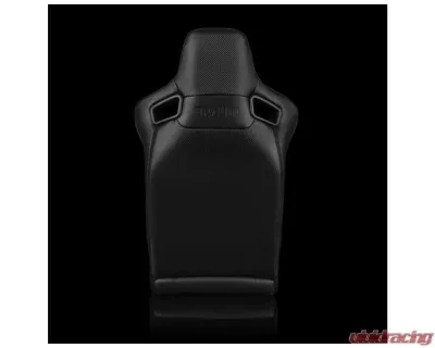 Braum Racing Elite Fixed Back Bucket Seat Black Leatherette (Each) - BRR1-BKFB