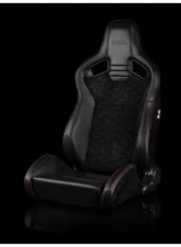 Braum Racing Elite V2 Series Sport Reclinable Seats Black Leatherette|Honeycomb Suede|Red Stitching (Pair)                                     - BRR1-HXRS2 - Image 4