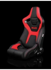 Braum Racing Elite-R Series Sport Reclinable Seats Black|Red Cloth (Pair)                                     - BRR1R-BFRD - Image 5