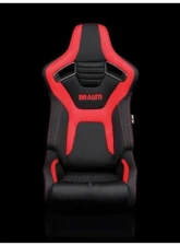 Braum Racing Elite-R Series Sport Reclinable Seats Black|Red Cloth (Pair)                                     - BRR1R-BFRD - Image 2