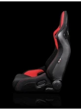 Braum Racing Elite-R Series Sport Reclinable Seats Black|Red Cloth (Pair)                                     - BRR1R-BFRD - Image 3