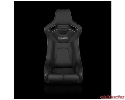 Braum Racing Elite-R Fixed Back Bucket Seat Black Cloth|Black Trim (Each) - BRR1R-BKBS