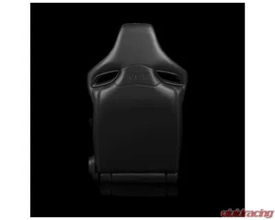 Braum Racing Orue-S Series Sport Reclinable Seats Black Leatherette|Honeycomb Alcantara|Orange Stitching (Pair) - BRR6S-HXOS