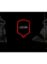 Braum Racing Orue-S Series Sport Reclinable Seats Black Leatherette|Honeycomb Alcantara|Orange Stitching (Pair)                                     - BRR6S-HXOS - Image 6