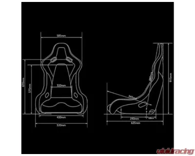 Braum Racing Falcon-S Series Fixed Back Bucket FRP Composite Seat Black Leatherette|Alcantara Inserts|Carbon Forge Composite (Each) - BRR9S-BKCR