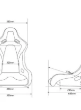 Braum Racing Falcon-S Series Fixed Back Bucket FRP Composite Seat Black Leatherette|Alcantara Inserts|Carbon Forge Composite (Each)                                     - BRR9S-BKCR - Image 7