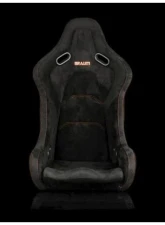 Braum Racing Falcon-S Series Fixed Back Bucket FRP Composite Seat Black Alcantara|Red Stitching|Red Glitter Composite (Each)                                     - BRR9S-BSRG - Image 2