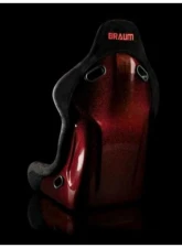 Braum Racing Falcon-S Series Fixed Back Bucket FRP Composite Seat Black Alcantara|Red Stitching|Red Glitter Composite (Each)                                     - BRR9S-BSRG - Image 3
