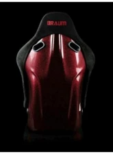 Braum Racing Falcon-S Series Fixed Back Bucket FRP Composite Seat Black Alcantara|Red Stitching|Red Glitter Composite (Each)                                     - BRR9S-BSRG - Image 4