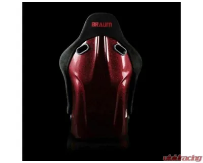 Braum Racing Falcon-S Series Fixed Back Bucket FRP Composite Seat Black Alcantara|Red Stitching|Red Glitter Composite (Each) - BRR9S-BSRG