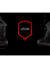 Braum Racing Falcon-S Series Fixed Back Bucket FRP Composite Seat Black Alcantara|Red Stitching|Red Glitter Composite (Each)                                     - BRR9S-BSRG - Image 5