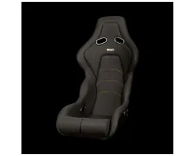 Braum Racing Falcon-Z Series Fixed Back Bucket FRP Lightweight Composite Seat Black Fabric|Gold Stitching|Gold Dust Composite (Each)