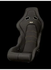 Braum Racing Falcon-Z Series Fixed Back Bucket FRP Lightweight Composite Seat Black Fabric|Gold Stitching|Gold Dust Composite (Each)                                     - BRR9X-BFBZ - Image 4