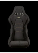 Braum Racing Falcon-Z Series Fixed Back Bucket FRP Lightweight Composite Seat Black Fabric|Gold Stitching|Gold Dust Composite (Each)                                     - BRR9X-BFBZ - Image 2