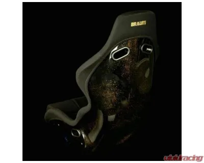 Braum Racing Falcon-Z Series Fixed Back Bucket FRP Lightweight Composite Seat Black Fabric|Gold Stitching|Gold Dust Composite (Each) - BRR9X-BFBZ
